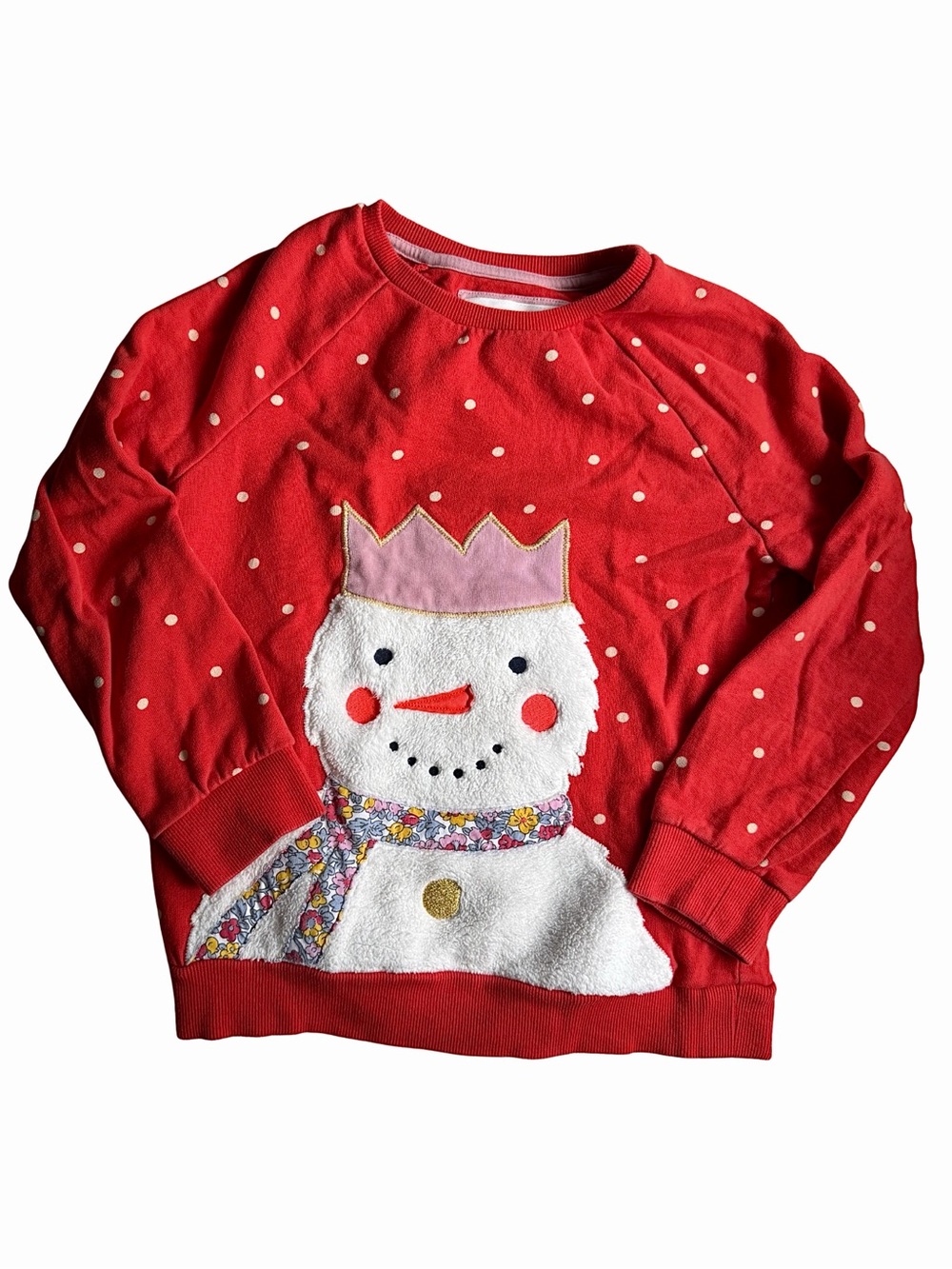 Mini Boden Snowman Pullover Sweatshirt 8-9 Years
